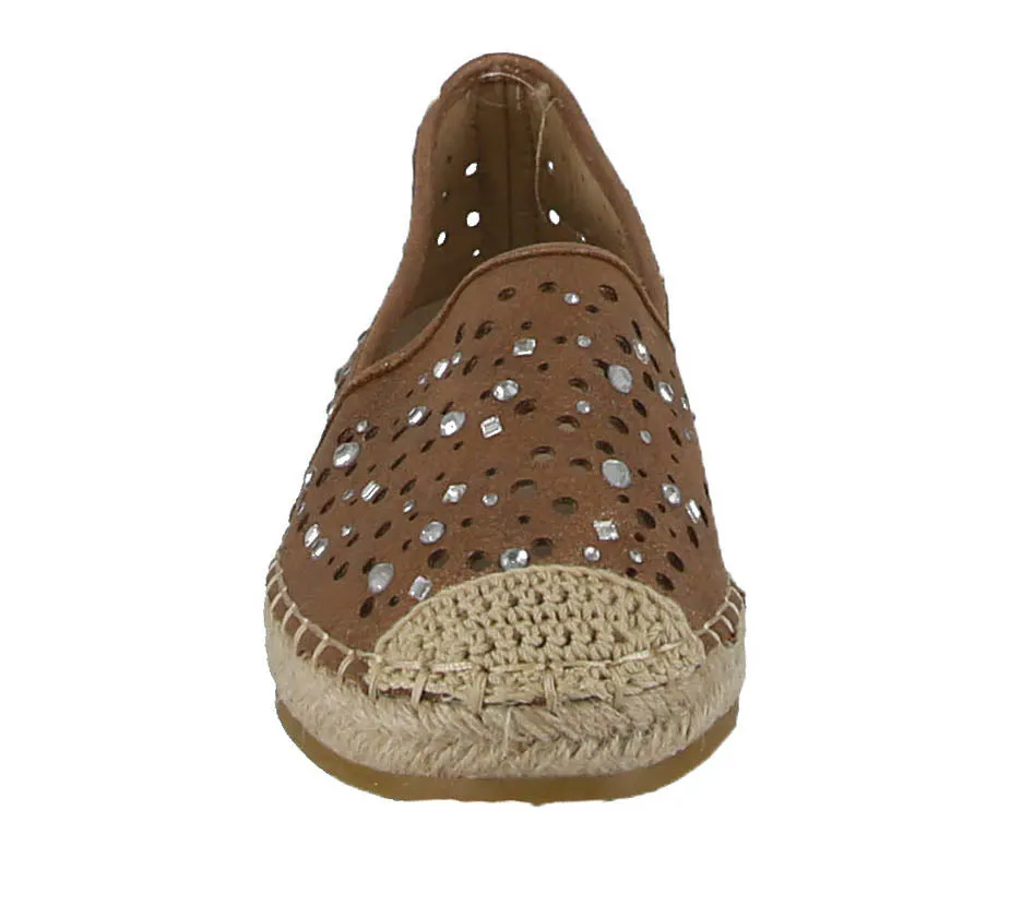 WOMAN'S SHOES TAN GLITTER/PU SLIP ON TENNIS SNEAKER EXPO-10