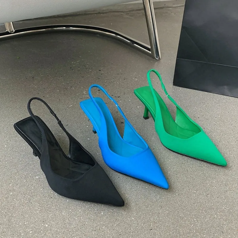 Women's High Heels Pointed Toe Slingback Sandals