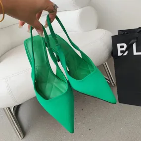 Women's High Heels Pointed Toe Slingback Sandals