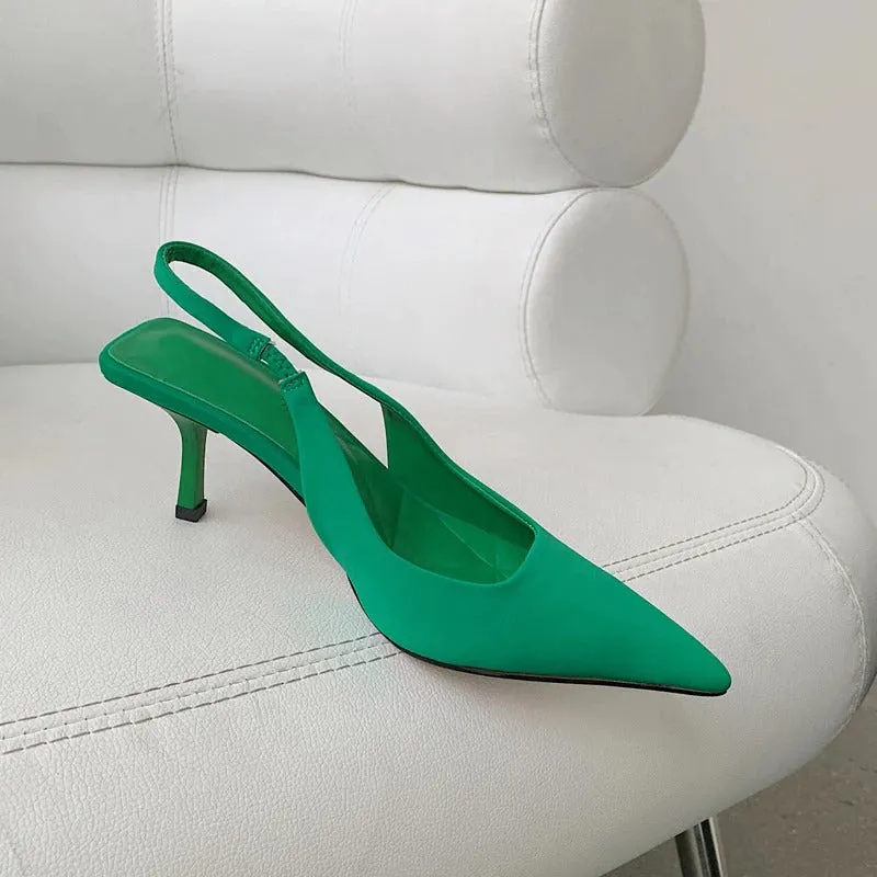 Women's High Heels Pointed Toe Slingback Sandals