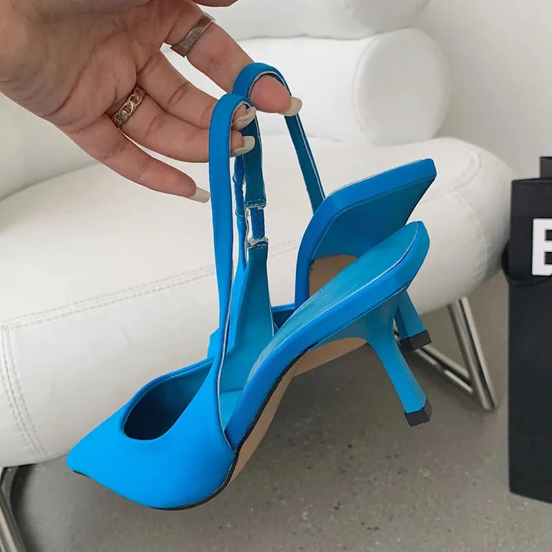 Women's High Heels Pointed Toe Slingback Sandals
