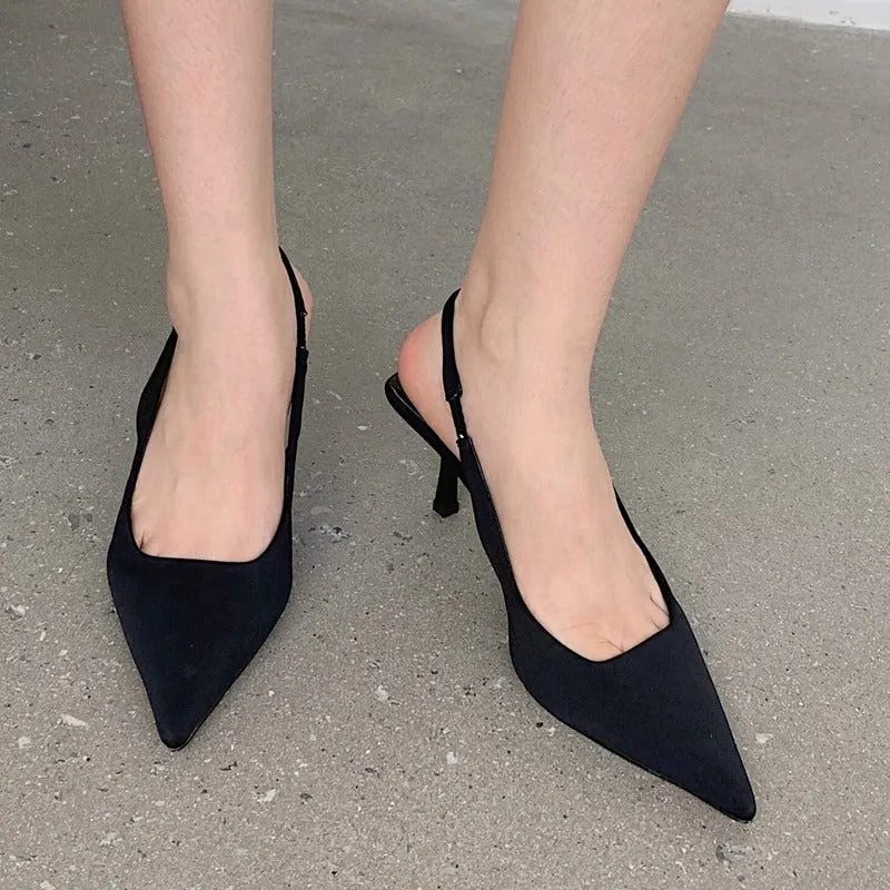 Women's High Heels Pointed Toe Slingback Sandals