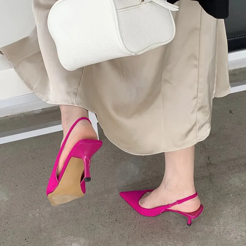 Women's High Heels Pointed Toe Slingback Sandals