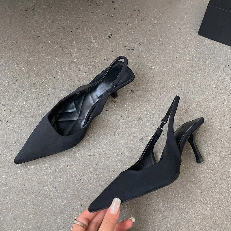 Women's High Heels Pointed Toe Slingback Sandals