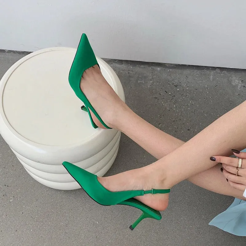 Women's High Heels Pointed Toe Slingback Sandals