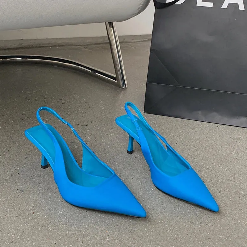 Women's High Heels Pointed Toe Slingback Sandals