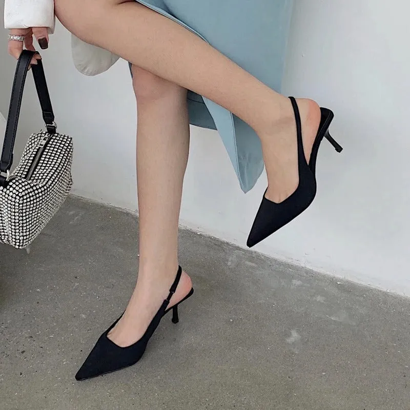 Women's High Heels Pointed Toe Slingback Sandals