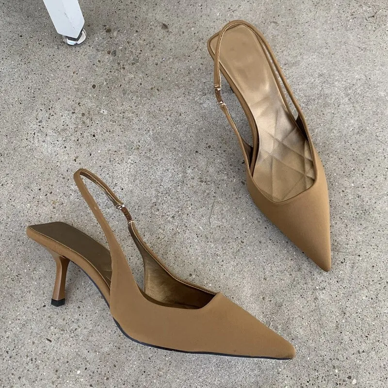 Women's High Heels Pointed Toe Slingback Sandals