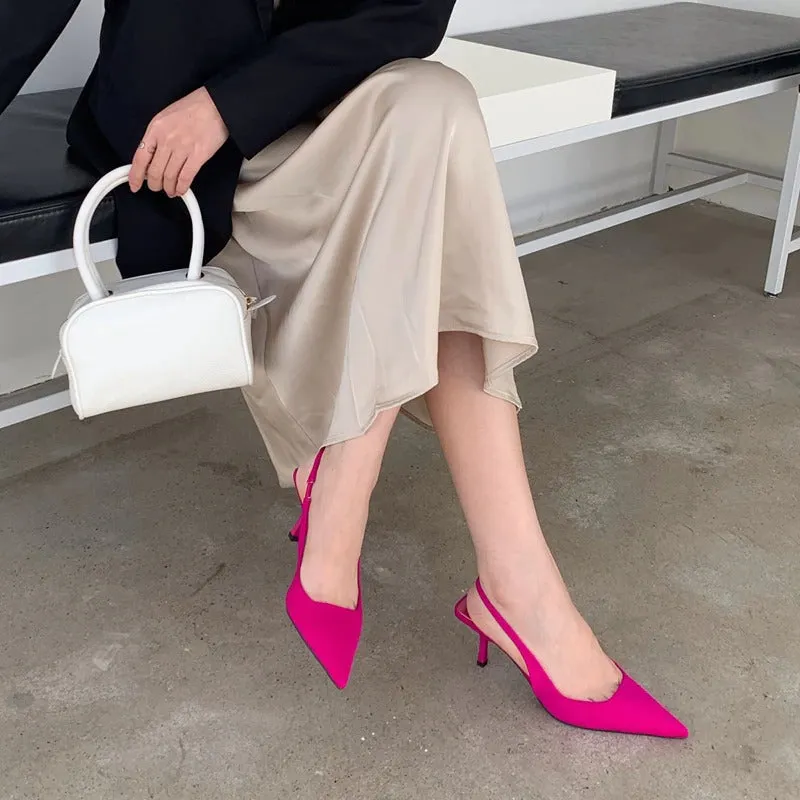Women's High Heels Pointed Toe Slingback Sandals