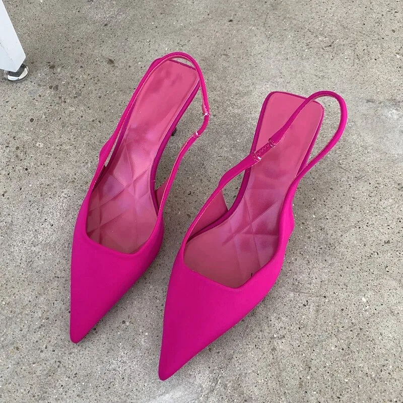 Women's High Heels Pointed Toe Slingback Sandals