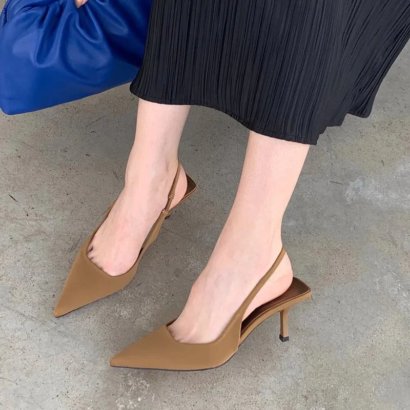 Women's High Heels Pointed Toe Slingback Sandals