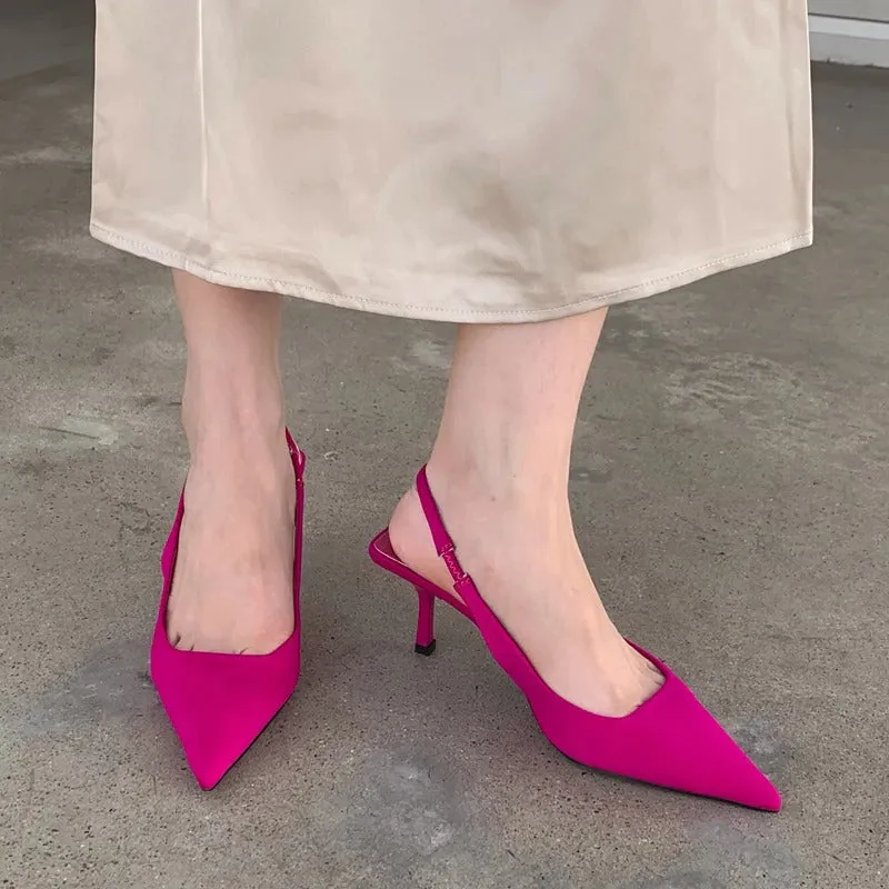 Women's High Heels Pointed Toe Slingback Sandals