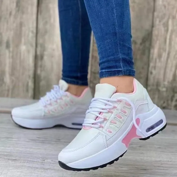 Women's Lace Up Wedge Heel Running Shoes