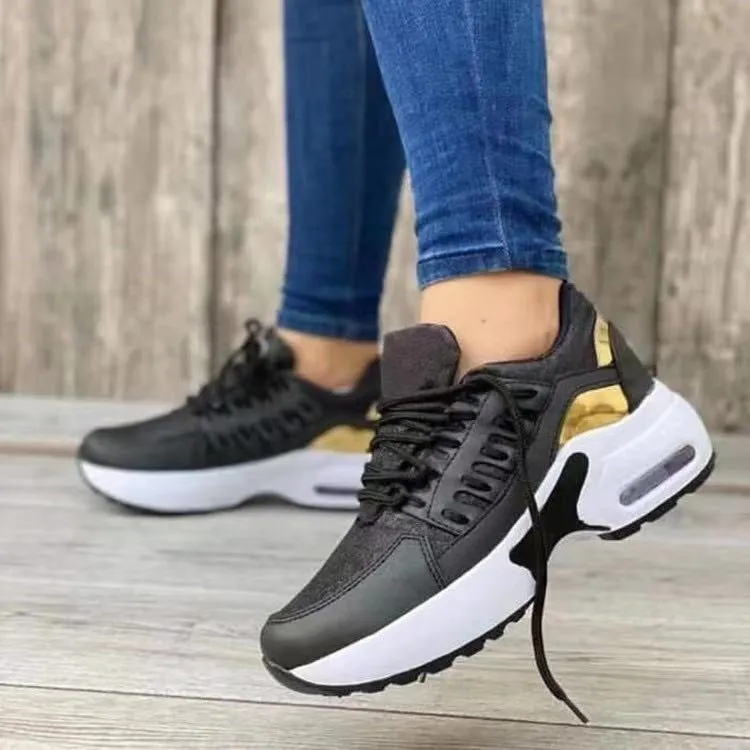 Women's Lace Up Wedge Heel Running Shoes