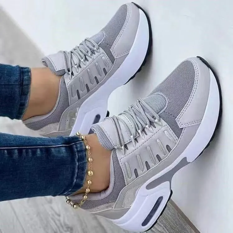Women's Lace Up Wedge Heel Running Shoes